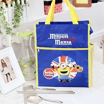 小小兵 直式補習袋/便當袋+台灣製環保三件式餐具組