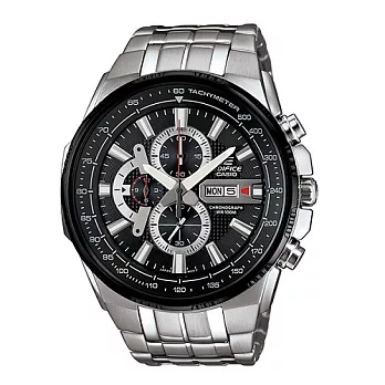 CASIO EDIFICE 勇者無敵三眼雷達運動時尚腕錶-黑+灰-EFR-549D-1A8