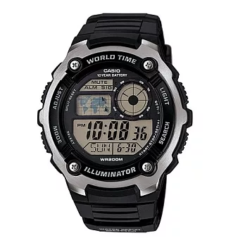 CASIO 冰天雪地潛水專家昇華版運動腕錶-黑-AE-2100W-1A