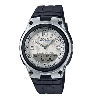 CASIO 數位新世代雙顯規劃昇華版時尚運動腕錶-白-AW-80-7A2