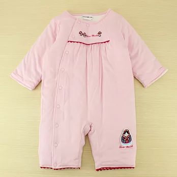 【愛的世界】純棉長袖衣連褲-台灣製-80粉紅色