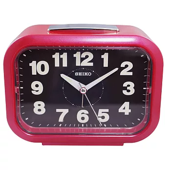 【日本精工-SEIKO】QHK026長方型夜光靜音貪睡鬧鐘/時尚設計擺飾鬧鐘(紅色)