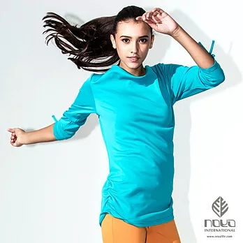 【NOYA】光熱氧/發熱紗/新科技~垂領抽皺袖長版上衣-32A20428S薄荷糖藍