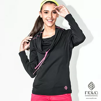 【NOYA】光熱氧/發熱紗/新科技~抽繩垂領合身上衣-32A20429S黑色