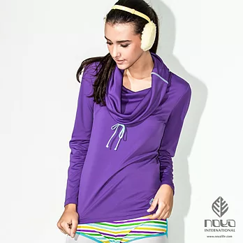 【NOYA】光熱氧/發熱紗/新科技~抽繩垂領合身上衣-32A20429M璀璨紫