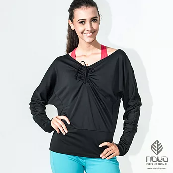 【NOYA】光熱氧/發熱紗/新科技~漾彩抽皺領蝴蝶袖上衣-32K20427S黑色