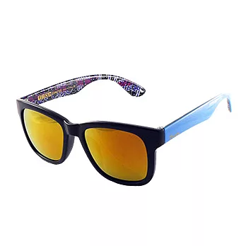 【Korea 韓國潮流】水銀炫彩_韓版潮流大框太陽眼鏡#5002 (藍框X水銀黃橘鏡)