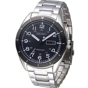 SEIKO 金牌特務英式時尚風機械腕錶 4R36-04H0D SRP711J1 黑