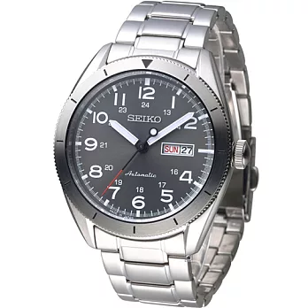 SEIKO 金牌特務英式時尚風機械腕錶 4R36-04H0S SRP709J1 灰灰色