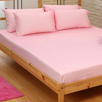 LITA麗塔(粉紅小圓點)單人二件式針織床包枕套組