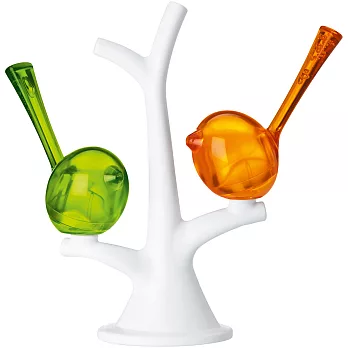 《KOZIOL》Pi樹梢小鳥調味罐(橘綠)