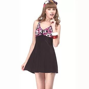 【SAIN SOU】大女連身裙泳裝附泳帽A98422L印花