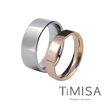 【TiMISA】簡約時尚-寬+細(雙色)純鈦對戒
