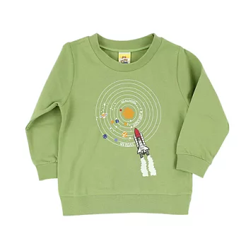 【愛的世界】MYBABY太空人系列純棉圓領長袖T恤-台灣製-155綠色