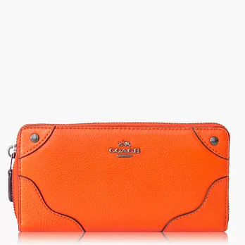 【COACH 方便整理】皮革 / 拉鍊式多功能長夾_橘色