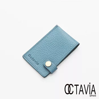 ctavia ８真皮 - JUST SIMPLE 扁式原皮壓扣名片夾 - 不凡藍不凡藍