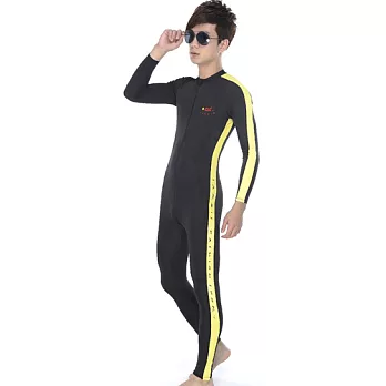 【SARBIS】抗UV防水母螫咬連身水母衣(中性款)B0088-04S黑配黃