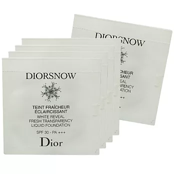 【即期品】Dior迪奧 雪晶靈極緻透白粉底液SPF30PA+++(1.5ml)*5#020-2016.9