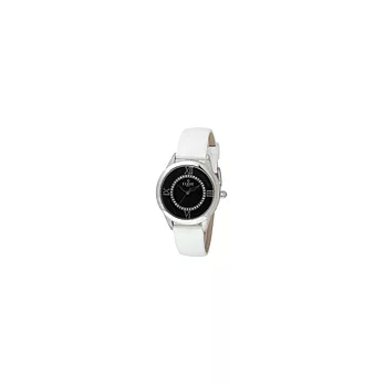 【CLOIE】圓形水鑽腕錶 黑色/銀框 37mm CL10015-WA04