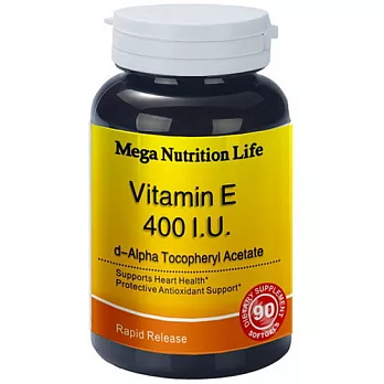 美國Mega Nutrition Life 天然維他命E軟膠囊90顆