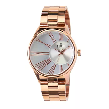 【CLOIE】魅力風暴偏心不鏽鋼時尚腕錶-銀白x玫瑰金/35mm CL10286-XC22