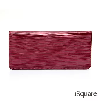 iSquare 韓國同步真皮長夾系列 葛蕾西 酒紅