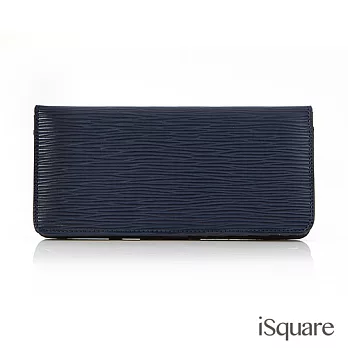 iSquare 韓國同步真皮長夾系列 葛蕾西 深藍