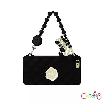 【Candies】冰川珍珠 iPhone6 Plus(5.5)經典晚宴包(黑)