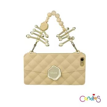 【Candies】冰川珍珠 iPhone6 Plus(5.5)經典晚宴包(膚)