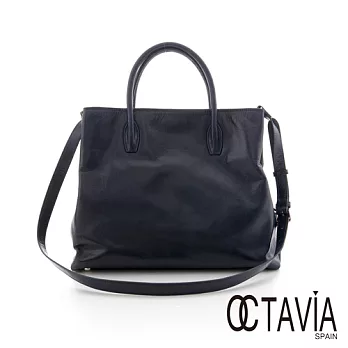 Octavia 8 真皮 -Just gender 溫柔的牛皮四方油蠟手提包 - 不見藍不見藍
