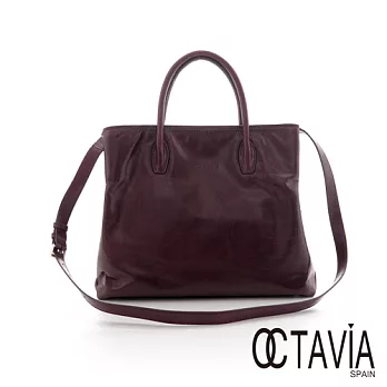 Octavia 8 真皮 -Just gender 溫柔的牛皮四方油蠟手提包 - 想像紫想像紫