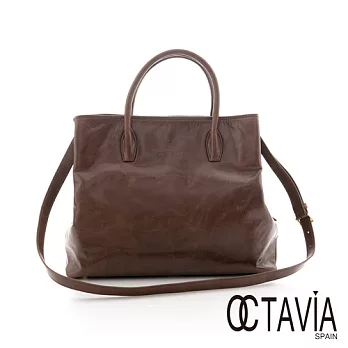 Octavia 8 真皮 -Just gender 溫柔的牛皮四方油蠟手提包 - 葉香綠葉香綠