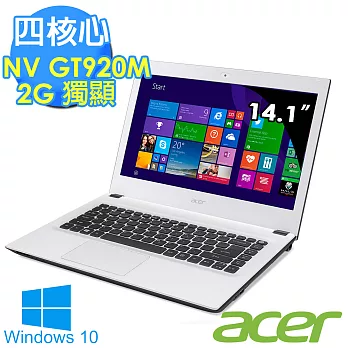 【Acer】Acer Aspire E5《Win10_超值機種》14吋 四核心 2G獨顯 文書筆電(白)(E5-432G-P4TK)麻布格紋