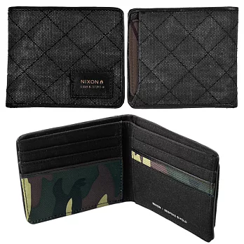 NIXON 復古刷舊潮流時尚短夾-黑x迷彩