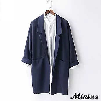 西裝外套 寬鬆顯瘦薄款外套 二色-Mini嚴選-FREE(藏青色）