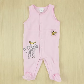 【愛的世界】LOVEWORLD小猴子系列包腳背心衣連褲台灣製-3M淺粉色