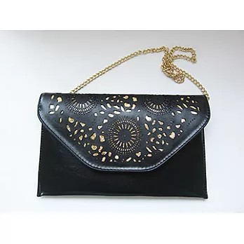 韓版鏤空造型單肩斜挎包黑色