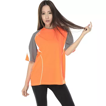 【SAIN SOU】MIT吸濕排汗短袖圓領T恤(中性款)T26418M橘色