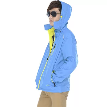 【SAIN SOU】防水/防風/透氣/可拆式防風帽外套(中性款)T27419M藍色