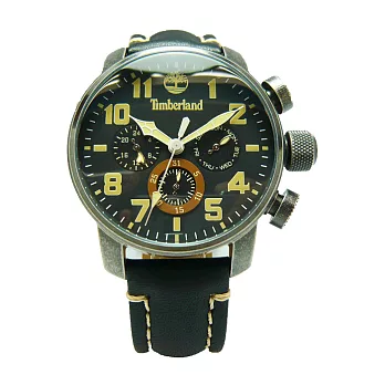 Timberland 懷舊風格想念時尚三眼運動腕錶-黑-TBL.14439JSQ/02