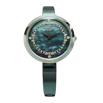 NATURALLY JOJO 鎂光燈焦點晶鑽時尚陶瓷優質腕錶-黑-JO96874-88F