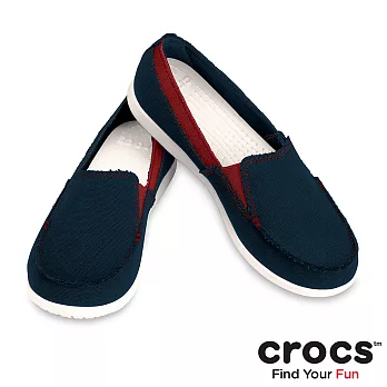 Crocs - 女-女士墨爾本-深藍/牡蠣色35莓紅/牡蠣色