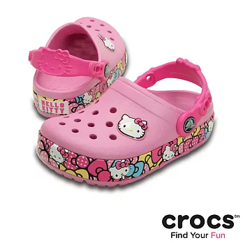 Crocs - 童- 酷閃Hello Kitty小克駱格-25肉粉色