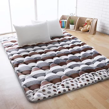 【契斯特】暖心雪狐絨Q彈日式床墊-特大-兩色可選條紋