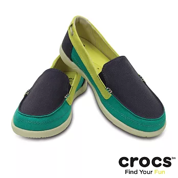 Crocs - 女-女士沃爾盧帆布便鞋-海軍藍/水泥灰色35海軍藍/水泥灰色