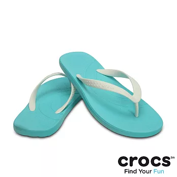 Crocs - 中性 - 彩威夷人字拖-白/淺湖藍色37白/淺湖藍色