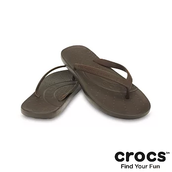 Crocs - 中性 - 彩威夷人字拖-深咖啡色37深咖啡色