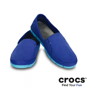 Crocs - 女 - 女士舒躍奇麂皮絨樂幅鞋-蔚藍/電光藍色35蔚藍/電光藍色