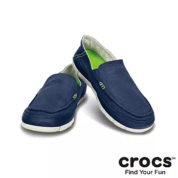 Crocs - 男 - 男士舒躍奇便鞋-深藍/珍珠白色39炭灰/柑橘色