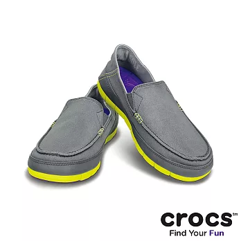 Crocs - 男-男士舒躍奇便鞋-39炭灰/柑橘色